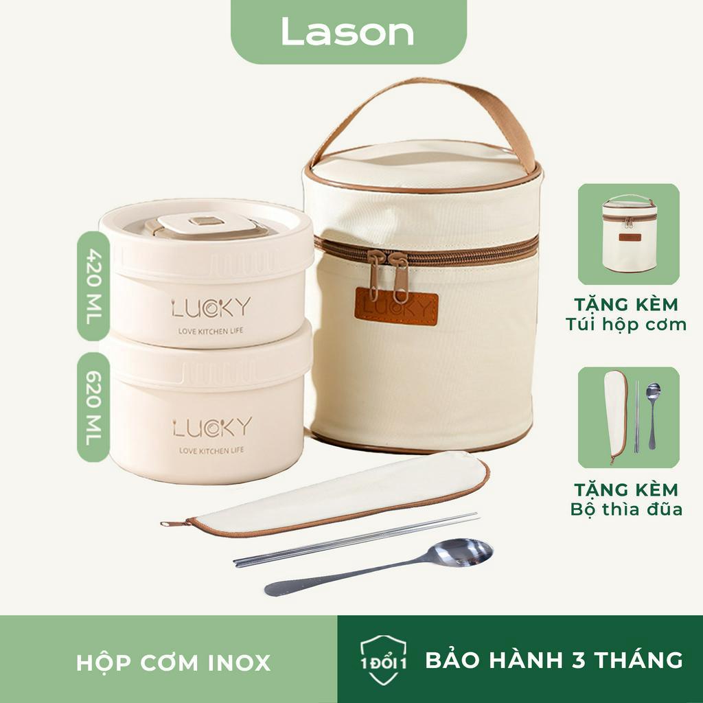 Hộp cơm inox Lason Lucky, cà men đựng cơm văn phòng HC-IN04-05-06