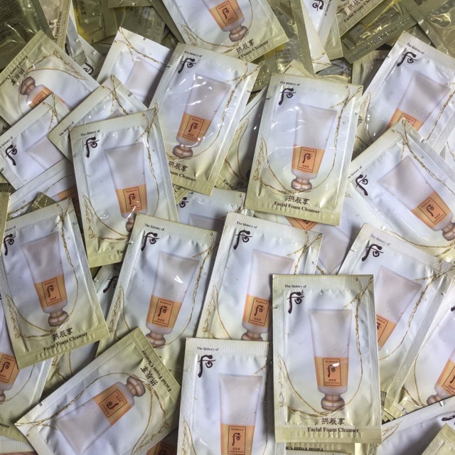 5 gói date 3/2025 -  Sữa rửa mặt Whoo vàng chứa nhân sâm