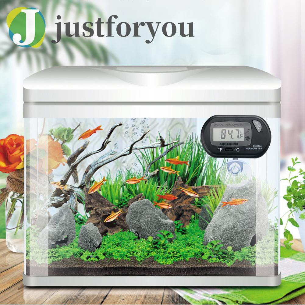 Justforyou2 Digital LCD Screen Sensor Aquarium Water Temperature Meter Controller Tool