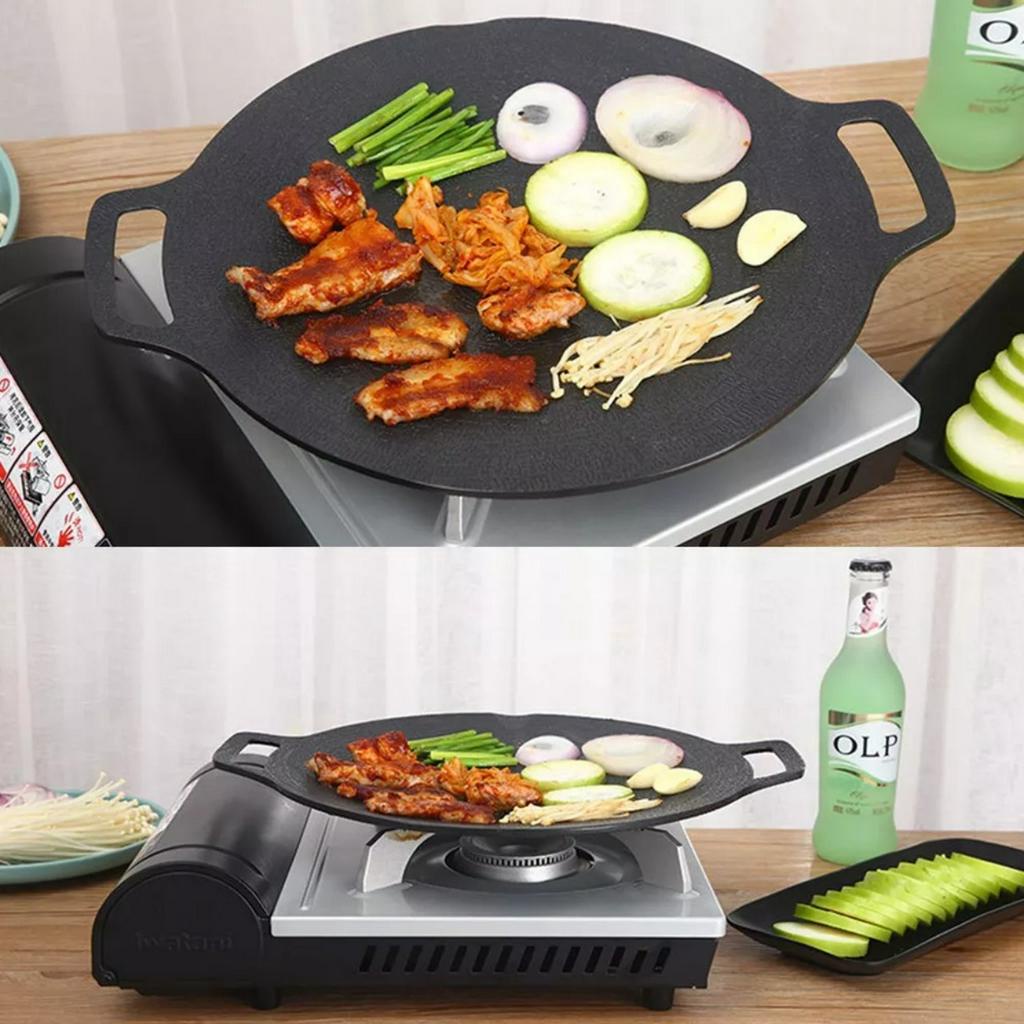 Chảo Đá Nướng Không Dầu Hàn Quốc 34cm, Chảo Nướng Thịt BBQ Dùng Được Cho Mọi Loại Bếp, Chất Liệu Cao Cấp