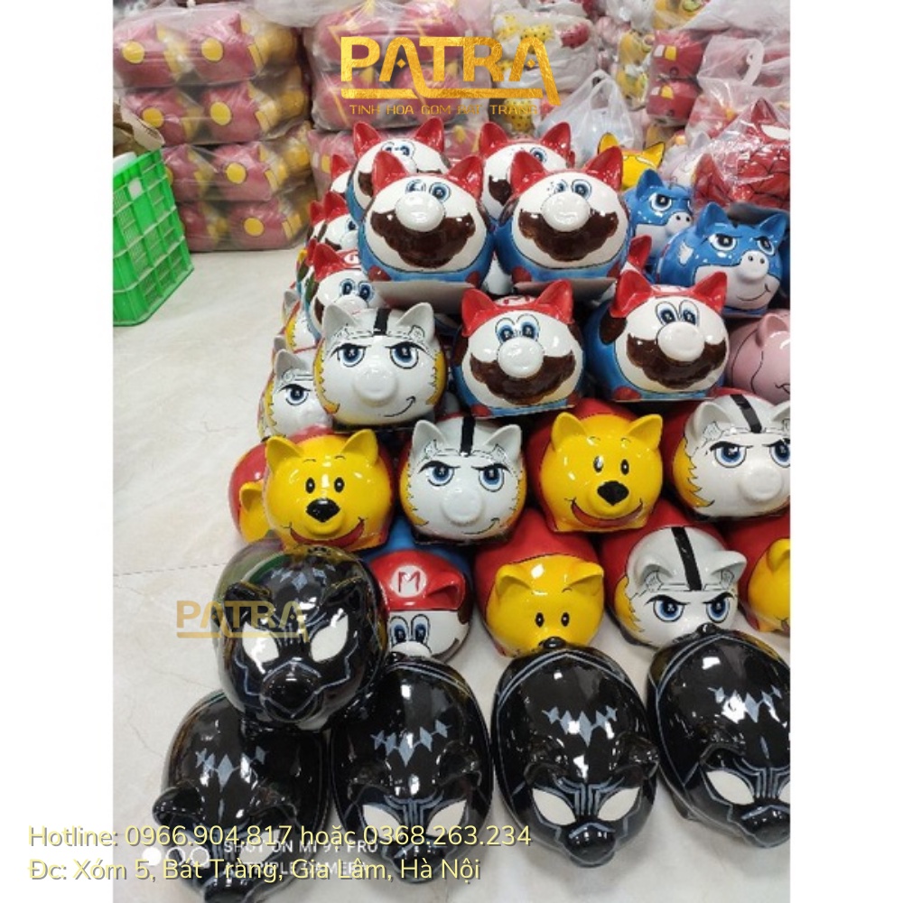 Lợn đất tiết kiệm tiền cho bé, heo đất tiết kiệm chính hãng Bát Tràng, ống heo đựng tiền ngộ nghĩnh độc lạ