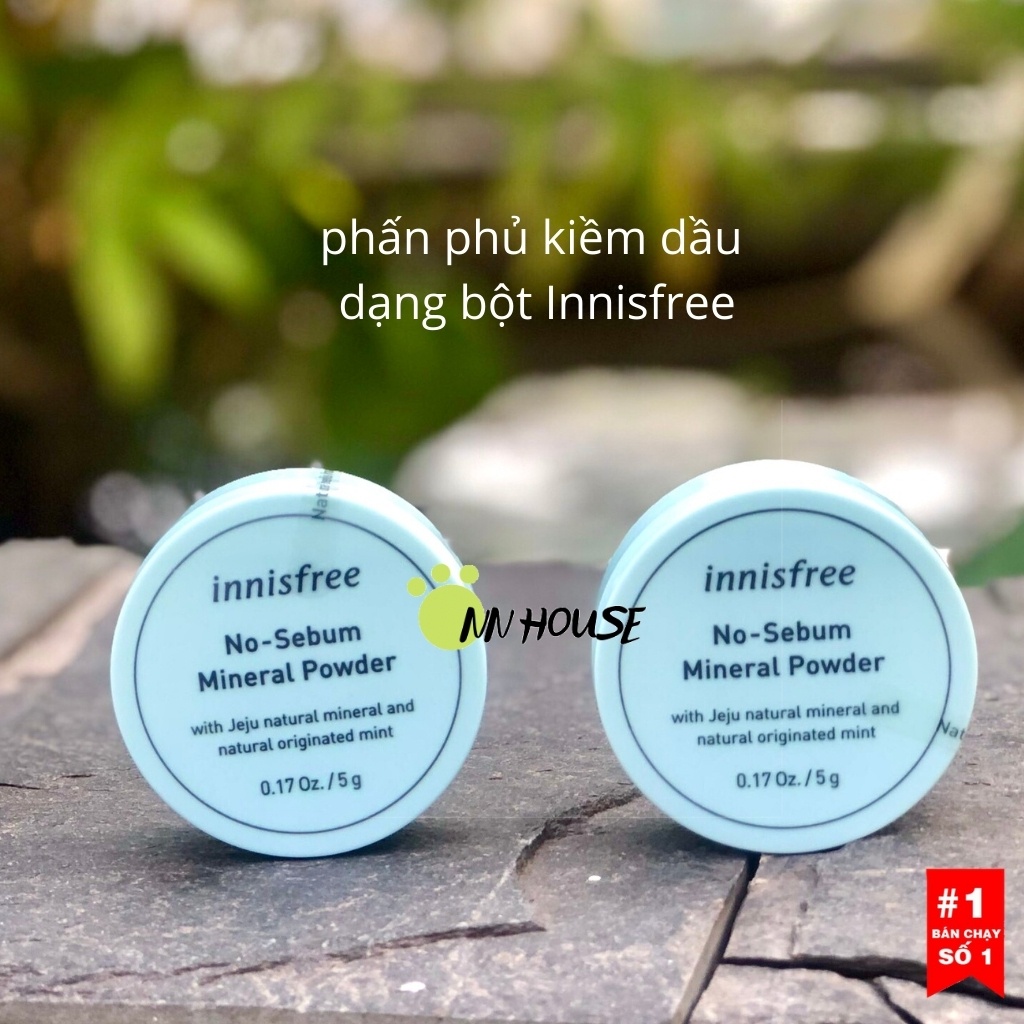 Phấn phủ kiềm dầu Innisfree No Sebum Mineral Powder, phấn phủ dạng bột, phấn phủ bột che khuyết điểm, mịn da - NN HOUSE