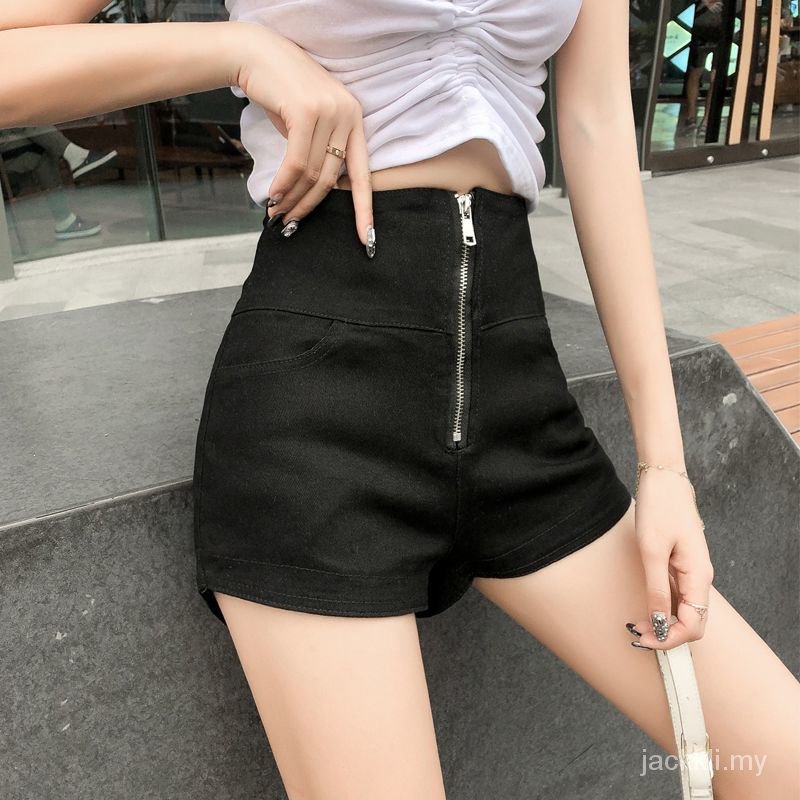 Quần Short Nữ Lưng Cao Ống Rộng Màu Đen Phong Cách Hàn Quốc | BigBuy360 - bigbuy360.vn