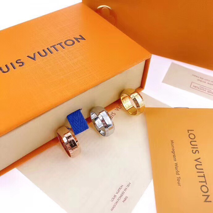 LV Nhẫn Mạ Bạc 925 Họa Tiết Hoa Cổ Điển