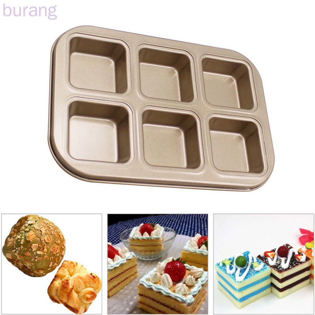 Khay nướng bánh chống dính 6 ngăn bằng thép cacbon tiện lợi
