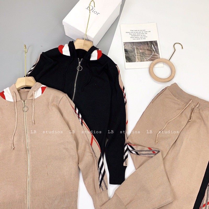 Bộ set len keo khoa bbr kẻ hang loai 1 tháng 11