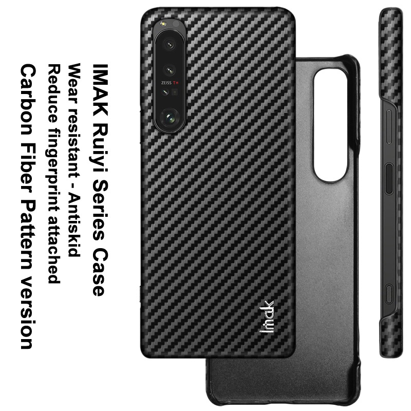 Ốp Điện Thoại Da PU PC Cứng Họa Tiết Sợi Carbon Chống Sốc Imak Cho Sony Xperia 1 IV Xperia1 4