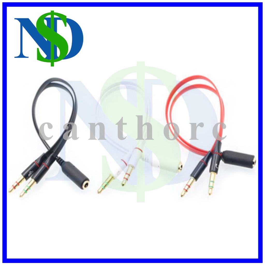 Giắc nối đầu chia chữ Y 3.5 Mm 2 Jack Male sang 1 Female cho tai nghe