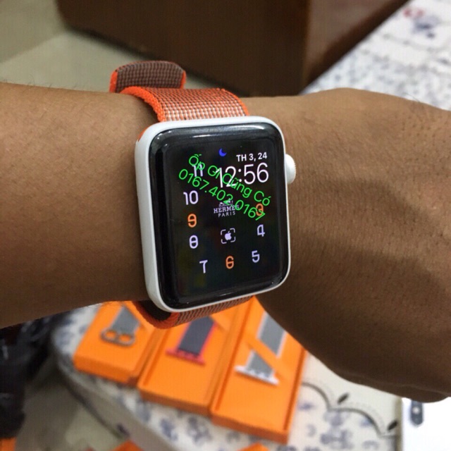 Dây Apple watch viền cam 