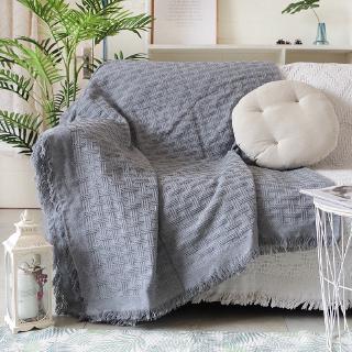Sofa cover, off-white and fashionable, Scandinavian style line blanket