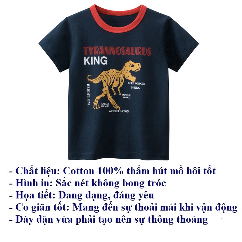 Áo thun bé trai cộc tay hàn quốc mùa hè thời trang cho trẻ em 2 đến 8 tuổi SKIDS