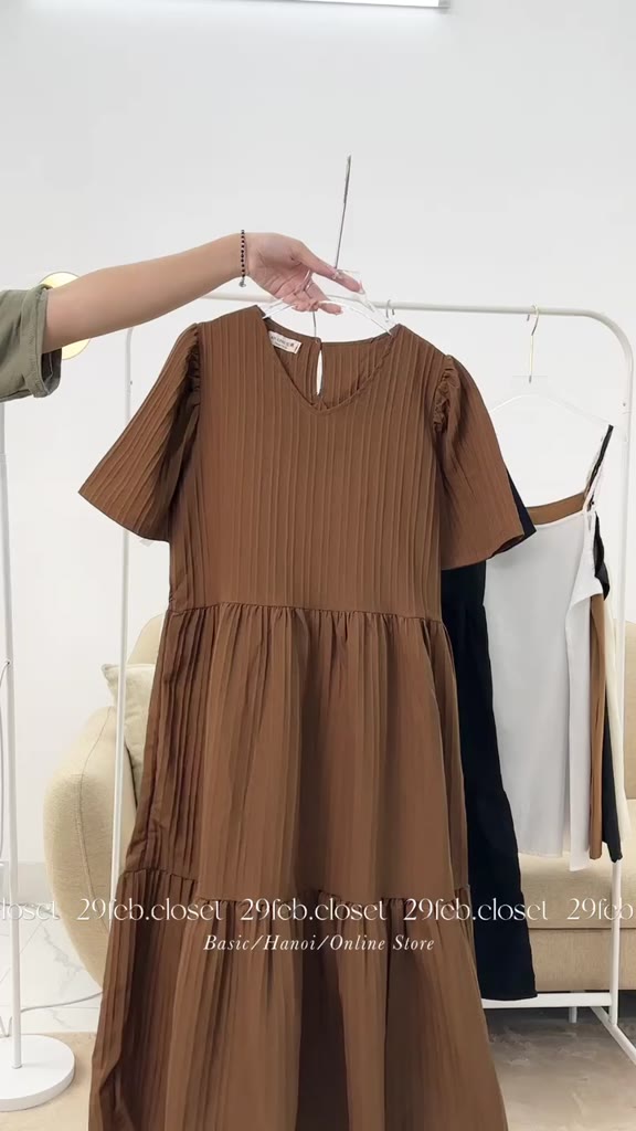 Váy babydoll đũi gân kèm váy trong - 29feb.closet - V59 | BigBuy360 - bigbuy360.vn