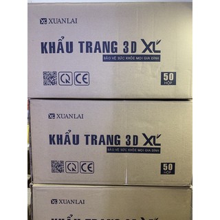 Thùng 2500 chiếc khẩu trang 3D Mask công nghệ Nhật Bản (thùng 50hộp x 50c)