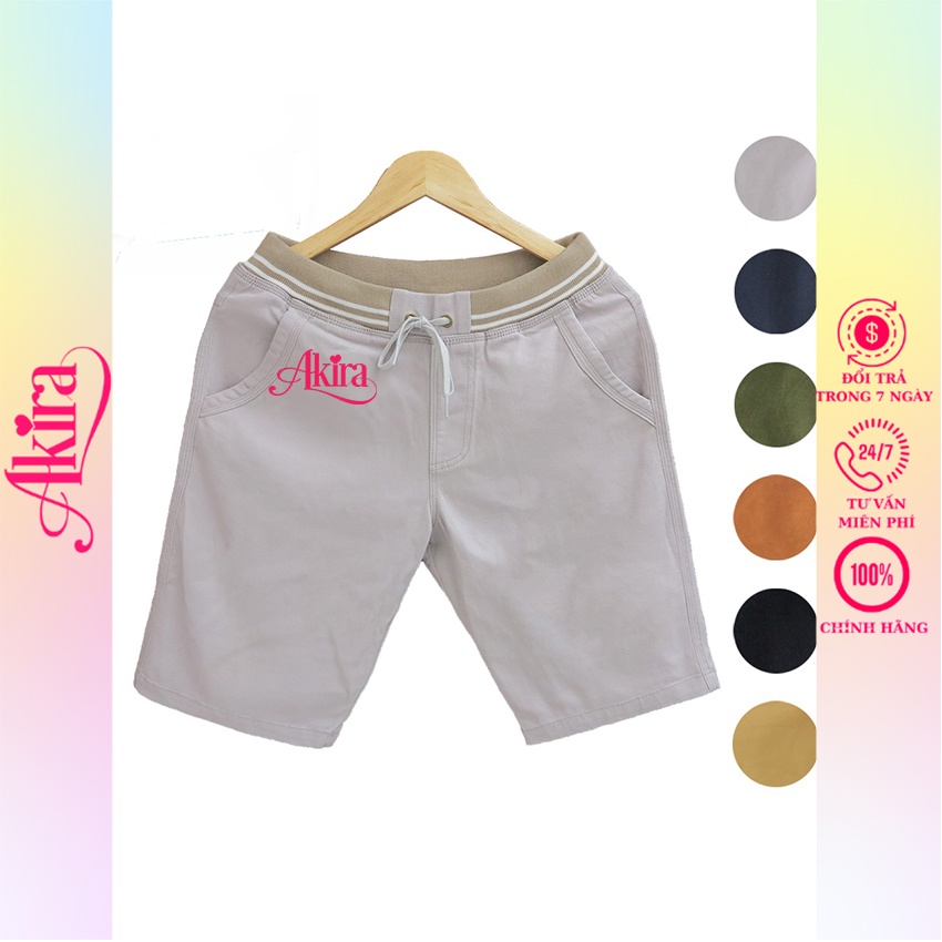 Quần short kaki nam lưng thun Thái chất co giãn vải đẹp, đường may tỉ mỉ bền màu form chuẩn Akira