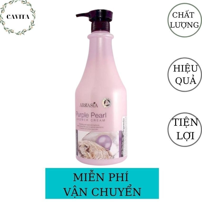 Sữa Tắm Trắng Da Argasia Ngọc Trai 1100ml Malaysia CAVITA giúp bật tông da, mịn màng, trắng sáng, dưỡng ẩm