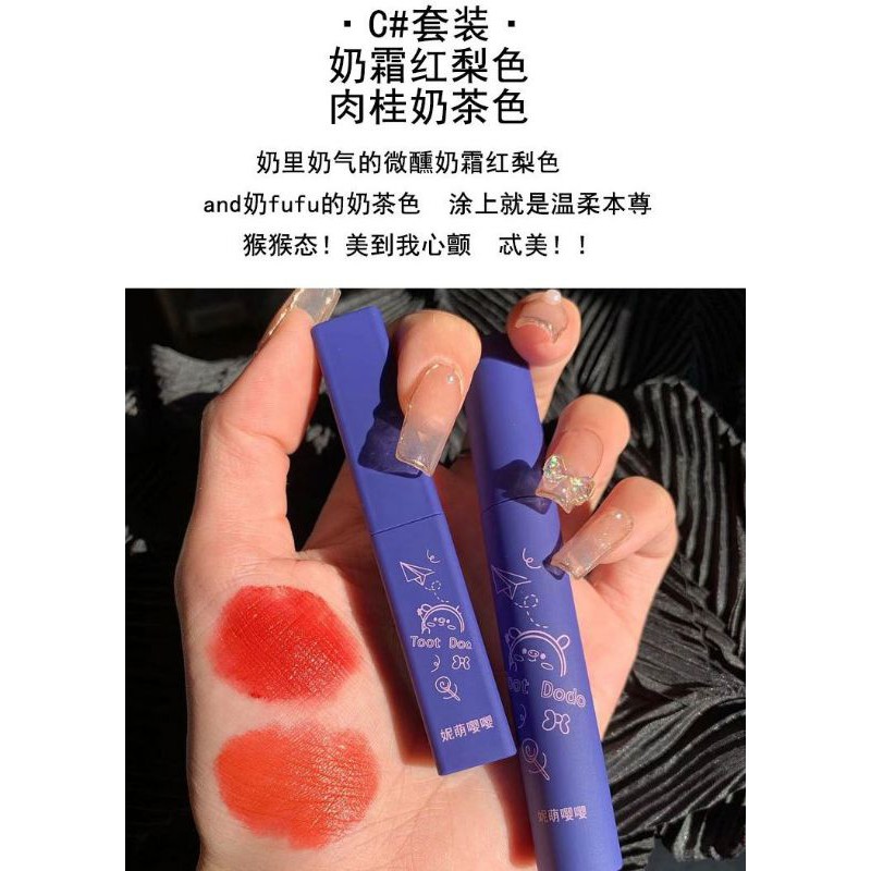 Set 2 son kem +lì  lâu trôi dưỡng ẩm môi Dodo hộp tím P105- Mẫu Mới Nhất Năm 2021 Phiên Bản Cao Cấp | BigBuy360 - bigbuy360.vn