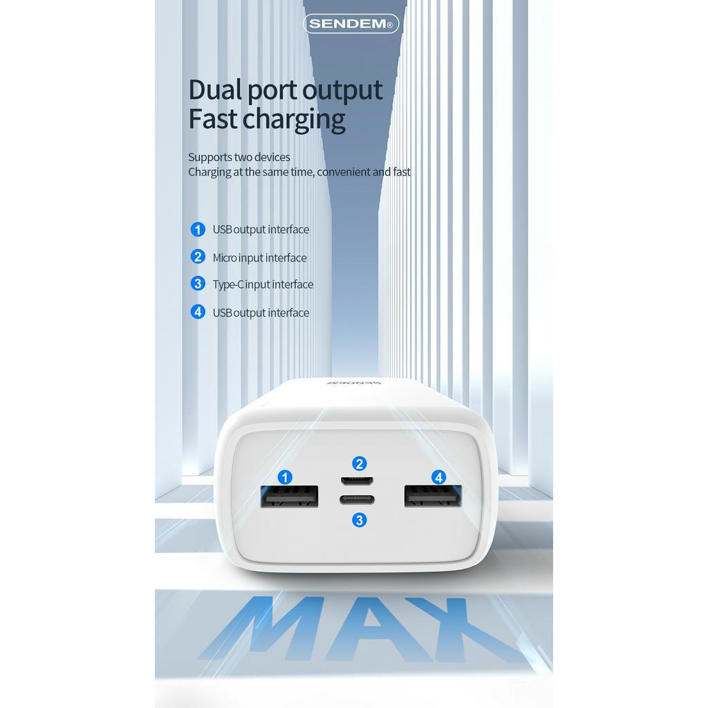 Sạc dự phòng Sendem P600 30000Mah tiêu chuẩn mới