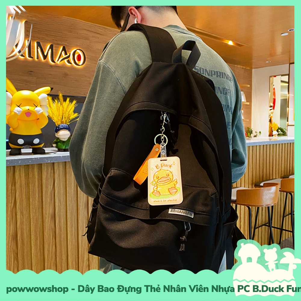 [Sẵn VN - Hỏa Tốc] Dây Móc Khóa Bao Đựng Thẻ Nhân Viên Nhựa PC+Acrylic Mẫu B.Duck Vịt Vàng Vui Nhộn