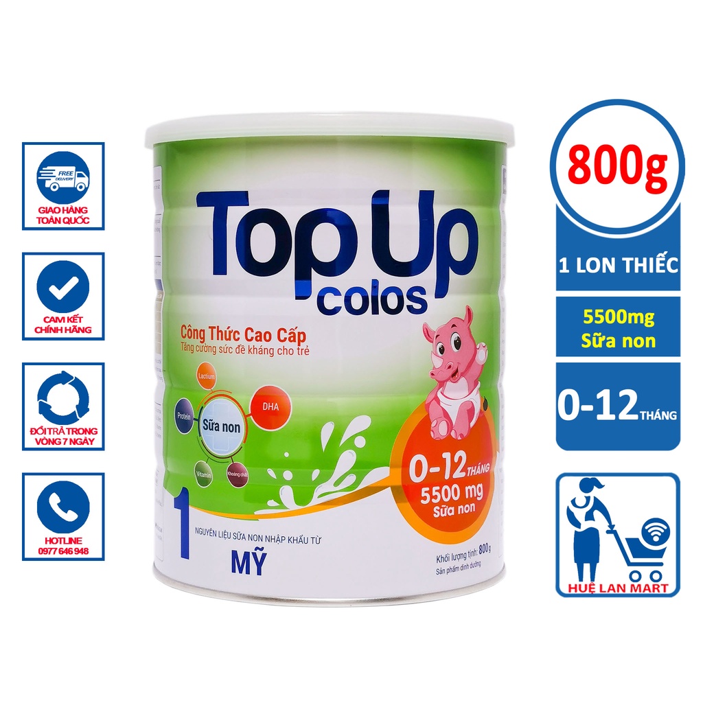 Sữa bột sữa non Topup Colos số 1 tăng cường sức đề kháng cho bé hộp 800g