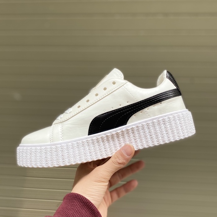 Puma trắng vạch đen chuẩn 11 [FULL BOX+BILL], da dày dặn, đế cao, bền, êm chân. lên chân cực đẹp | BigBuy360 - bigbuy360.vn