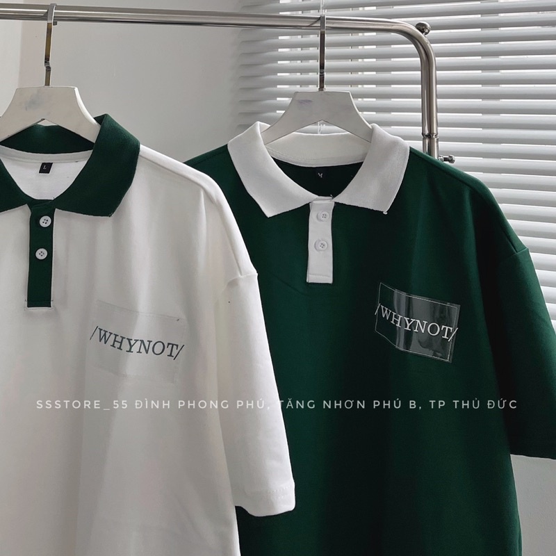 Áo thun polo nam nữ unisex nhiều màu in họa tiết WHYNOT 2 vải thun cotton da cá cao cấp - SSSTore