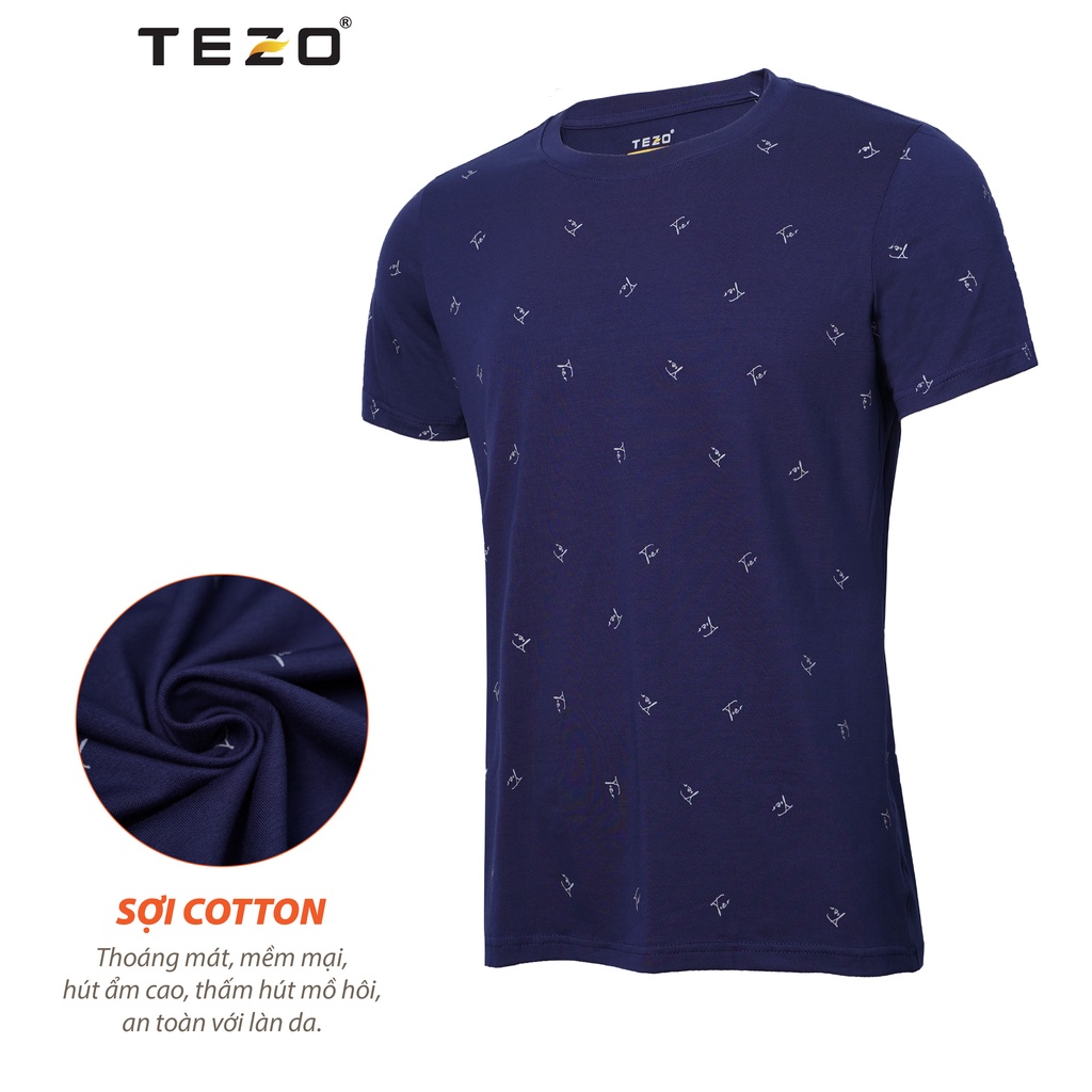 Áo phông nam in tràn hoạ tiết TEZO năng động thoải mái 2204APOH01