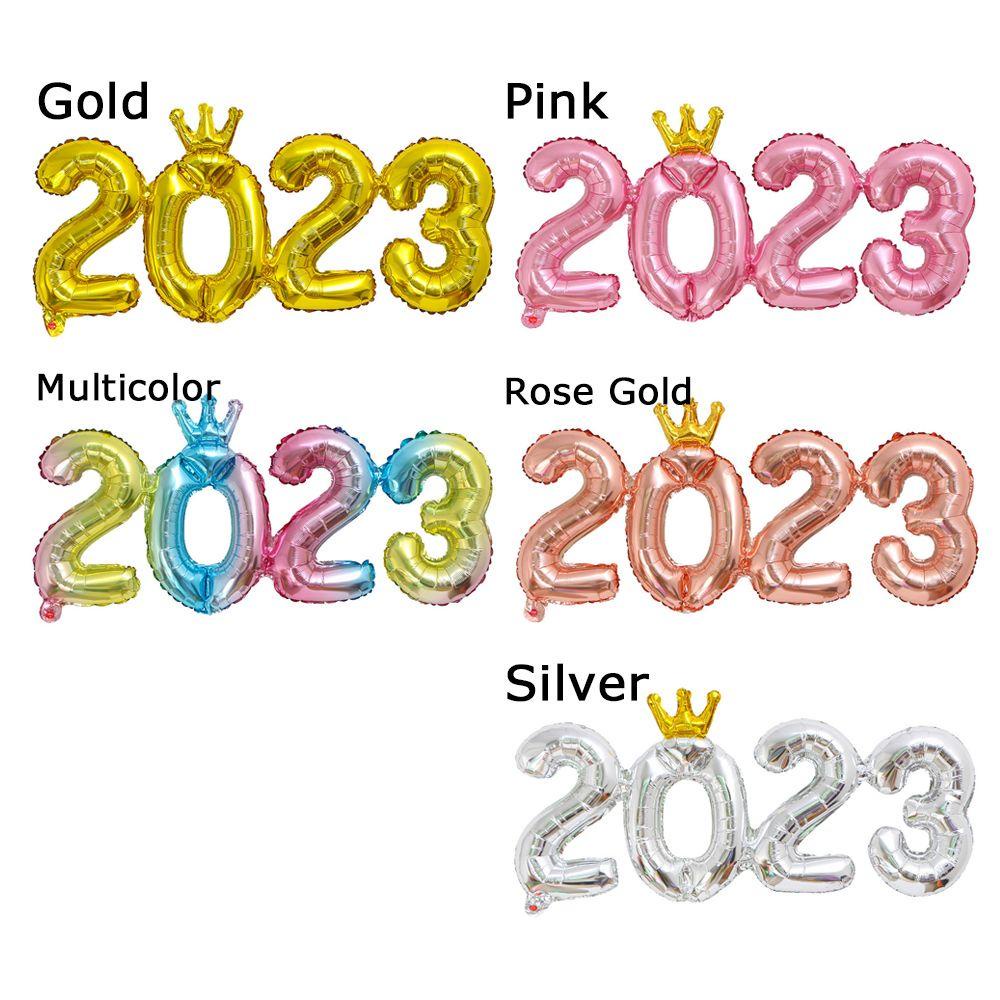 Set 10 Bong Bóng Hình Số 16 Inches 2023 Trang Trí Tiệc Mừng Năm Mới
