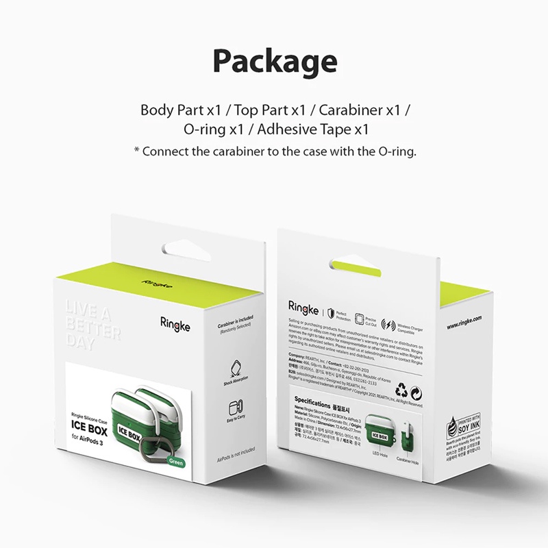 Vỏ Ốp Airpods 3 RINGKE Silicone Case | Ice Box