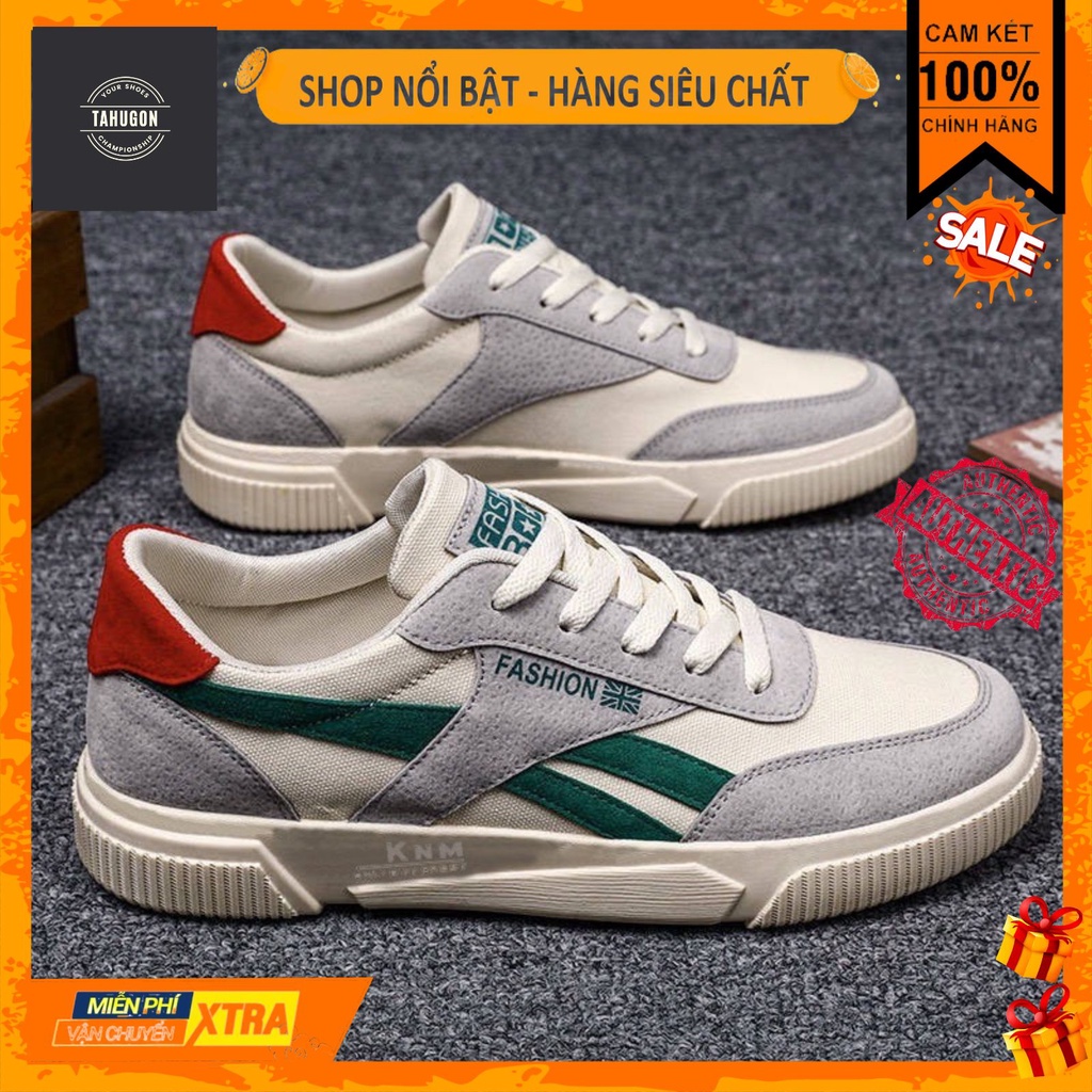 Giày thể thao nam Nỉ Tahugon kiểu dáng sneaker buộc dây cổ thấp dễ phối đồ, êm chân phù hợp đi học, đi chơi, đi làm | BigBuy360 - bigbuy360.vn