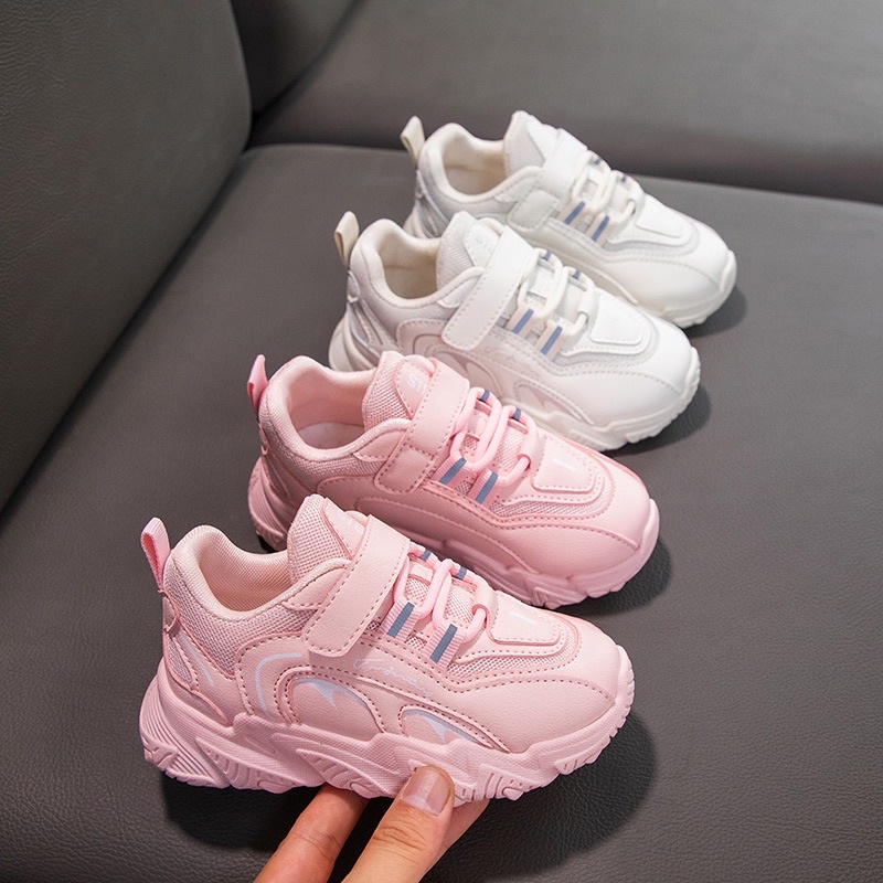 Giày thể thao phản quang đế mềm êm bé gái 3-10t