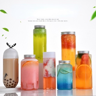 Bình đựng trà sữa / nước trái cây làm từ nhựa màu trong suốt dung tích 500ml - 650ml