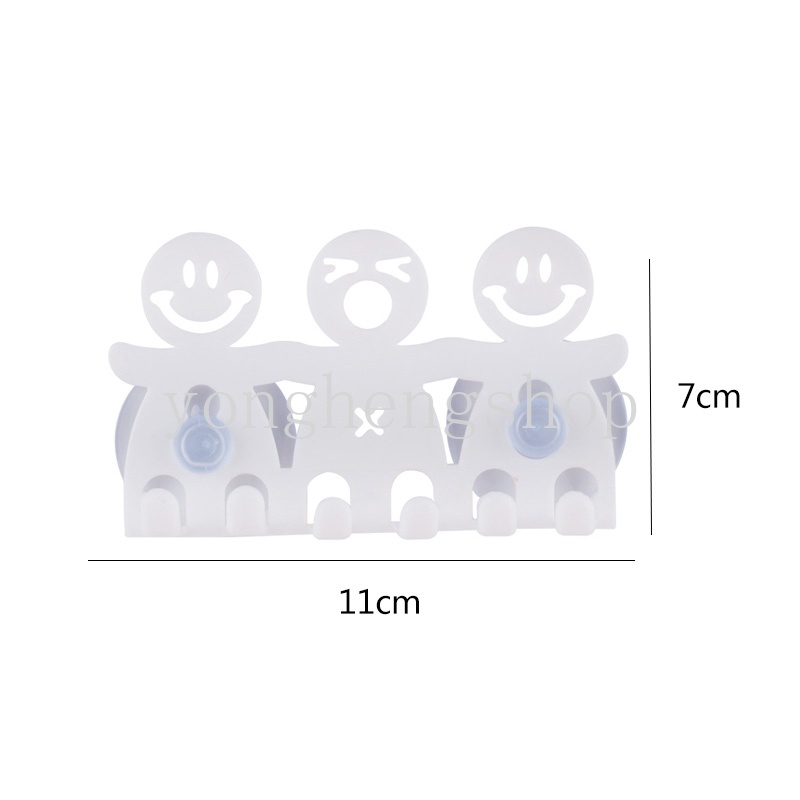 Giá Đỡ Bàn Chải Đánh Răng Gắn Tường 5 Vị Trí Hình Mặt Cười Dễ Thương