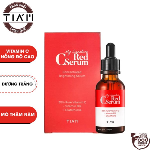 [Mã SKAMCLU9 giảm 10% đơn 100K] Tinh Chất Vitamin C Dưỡng Trắng Nồng Độ Cao Tiam My Signature Red C Serum 30ml