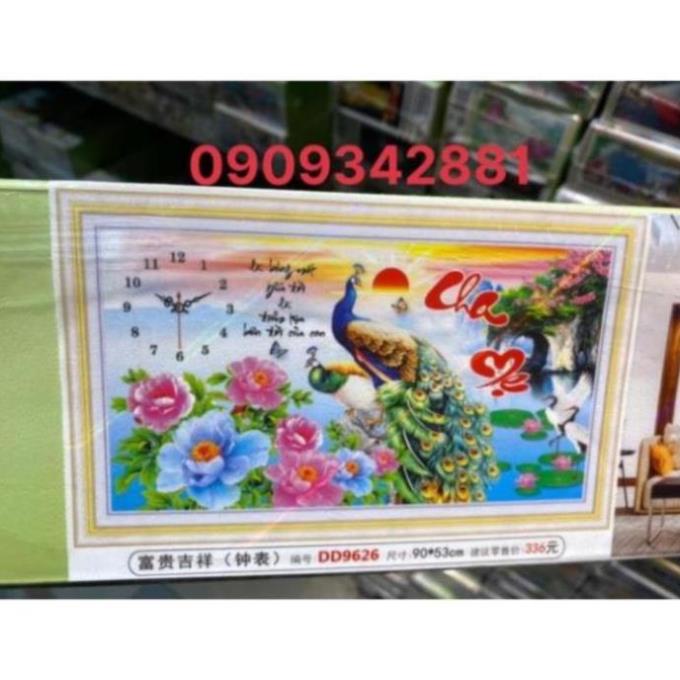 Tranh đính đá Cha mẹ  công  mẫu mới. dream valley 90*53 cm -D9626 ( chưa đính)