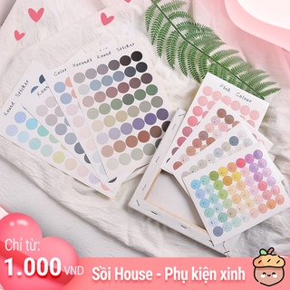 Sticker Dán Trang Trí Họa Tiết Chấm Tròn Minimalist Rất Xinh