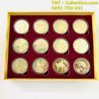 [TẾT 2021] Hộp quà tặng tết 12 xu hình 12 con giáp hoàng đạo - SP005022