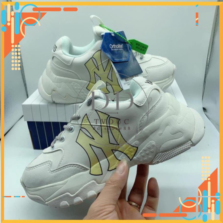 [Thanh lí xả kho] Giầy M.L.B NY VÀNG Tăng Chiều Cao.Độn Đế, Giầy Thể Thao Nam Nữ FULL B0X