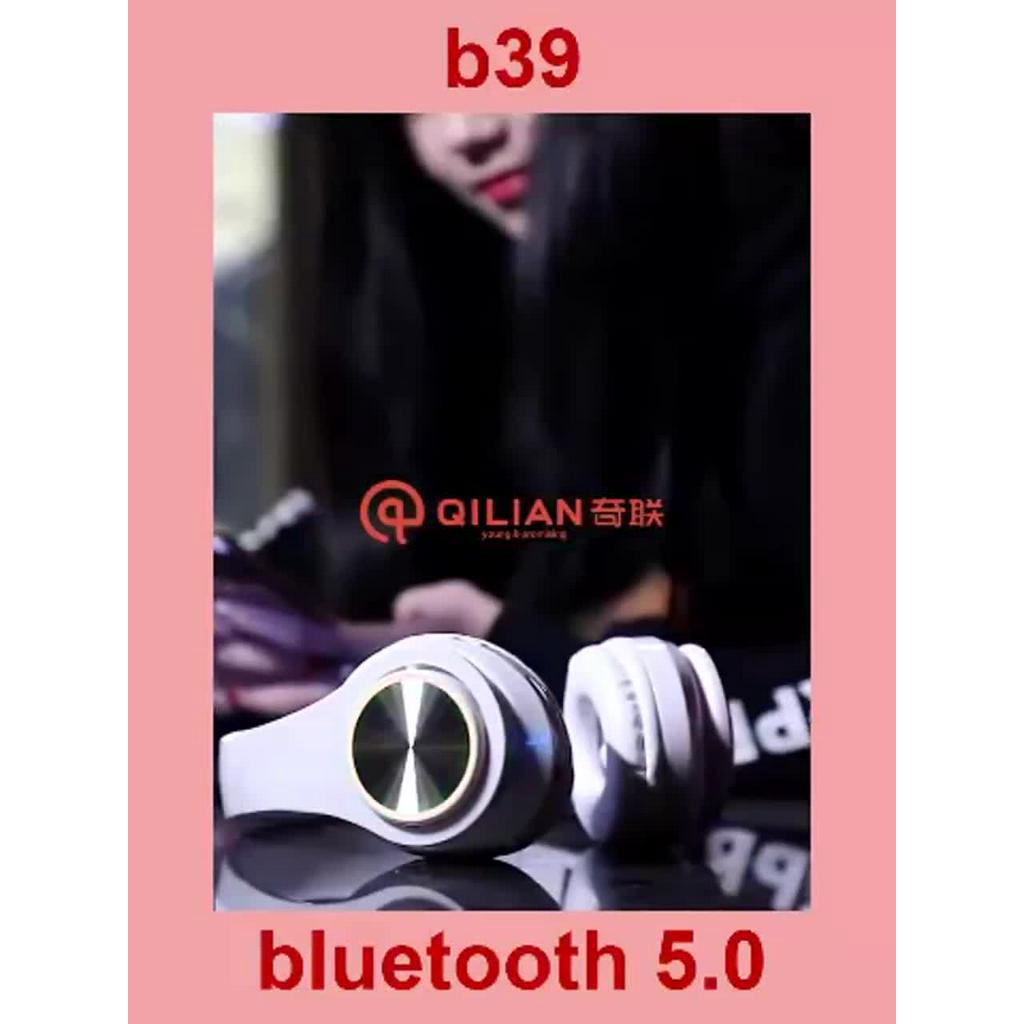 Tai nghe cute bluetooth 5.0 B39 ECOKING,có micro trò chuyện,đèn led,đài FM,ổ cắm thẻ nhớ, bas chất lượng pin trâu sd 8h | BigBuy360 - bigbuy360.vn