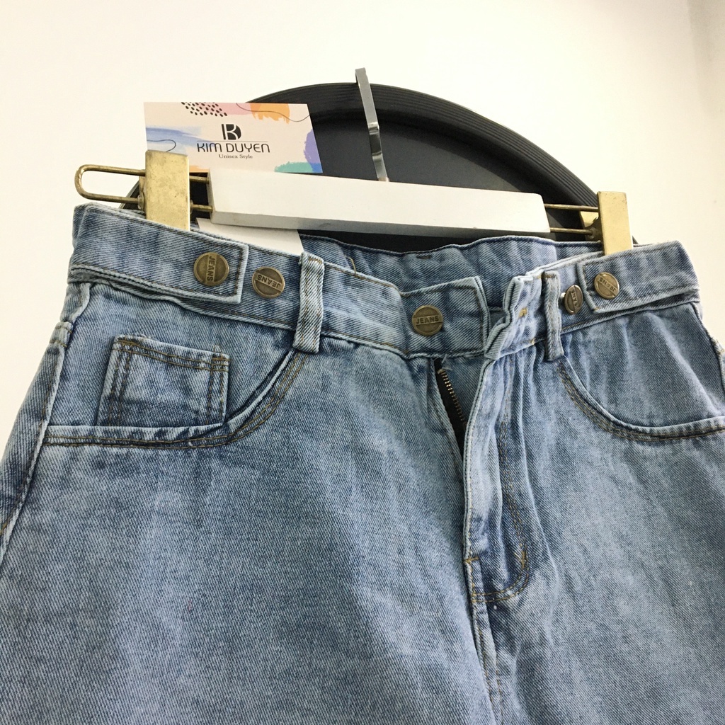 Quần Short Jean Bò Nữ Dáng Ngố Lửng Ống Rộng Chất Jean Trơn Mền Dày Xịn Quần Đùi Bò 5 Khuy Cạp Cao [Video + Ảnh Thật]