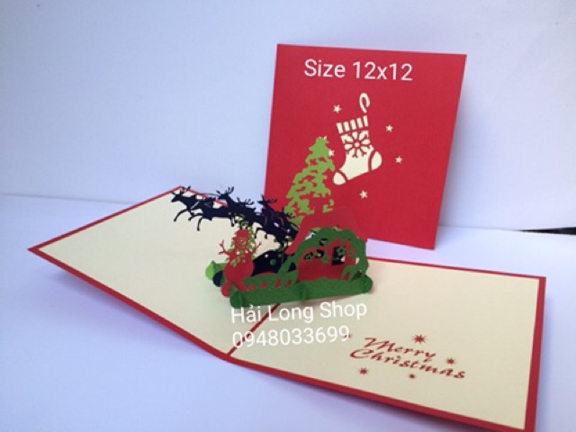 Khung Cảnh Giáng Sinh 3 - Noel - Thiệp 3D ( size 12x12 ) | BigBuy360 - bigbuy360.vn