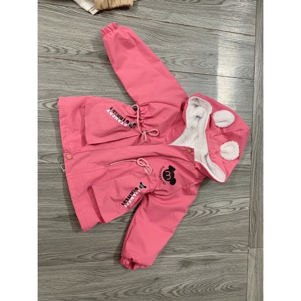 Áo khoác Thô nót lông bên trong siêu ấm cho bé nữ size từ 8-15kg màu Hồng,hình micky cực kì dễ thương,ảnh thật 100% .