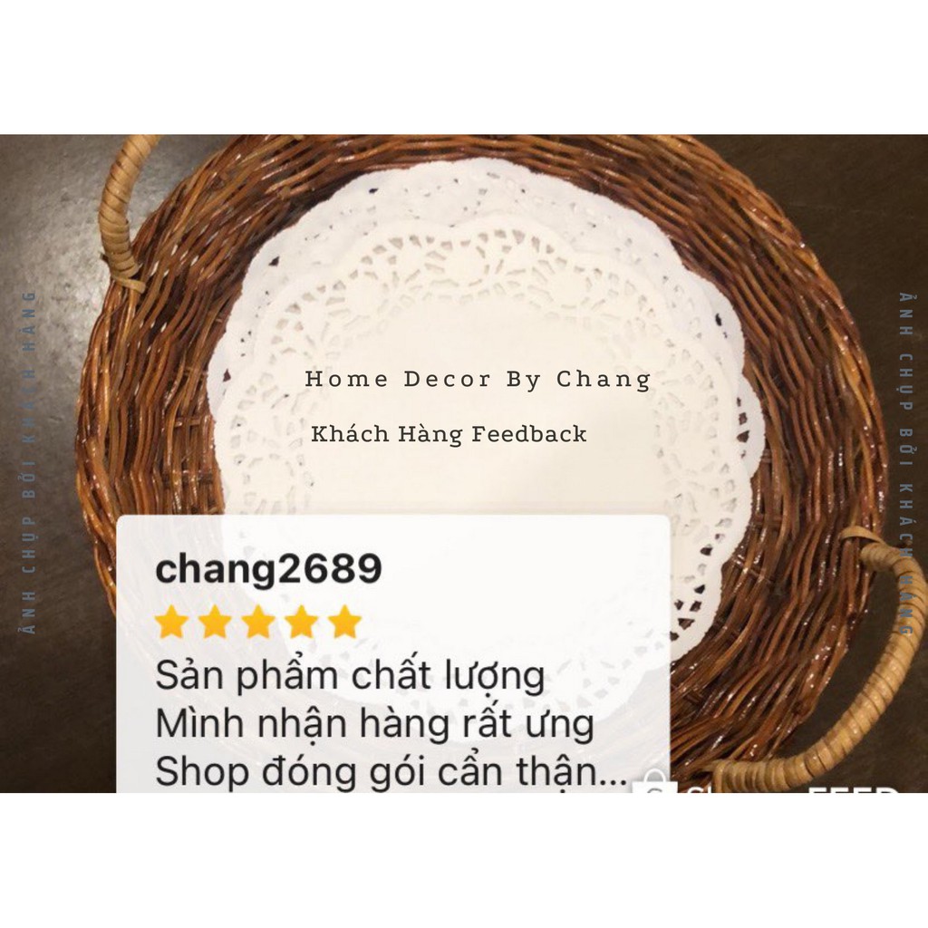 Giỏ mây tròn đựng bánh mỳ, hoa quả, ấm chén, giỏ đựng đồ picnic decor chụp ảnh (Rổ mây tròn)