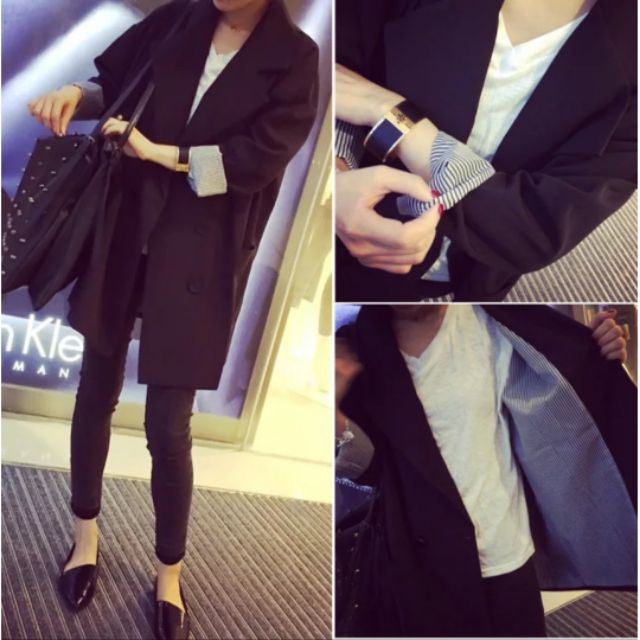 Ảnh thật 5 hình cuối.Áo blazer oversize dáng dài