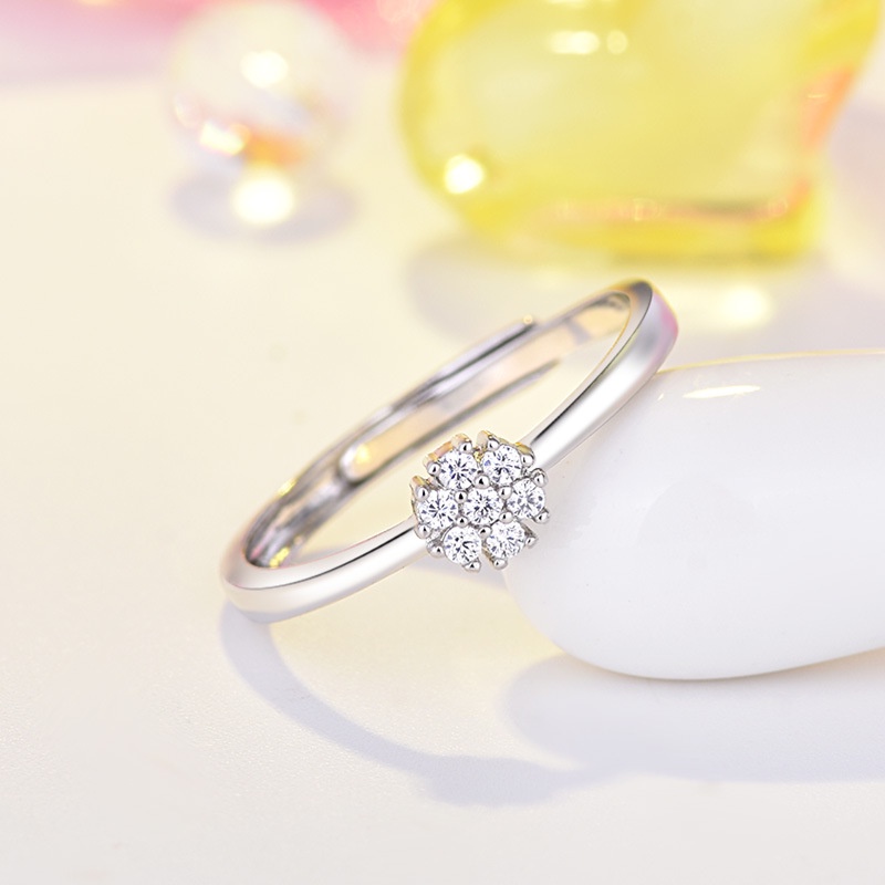Nhẫn Hở Mạ Vàng Hồng 18K Đính Đá Zircon Có Thể Điều Chỉnh