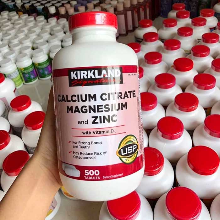 Viên uống Kirkland Calcium Citrate Magnesium and Zinc 500 viên của Mỹ