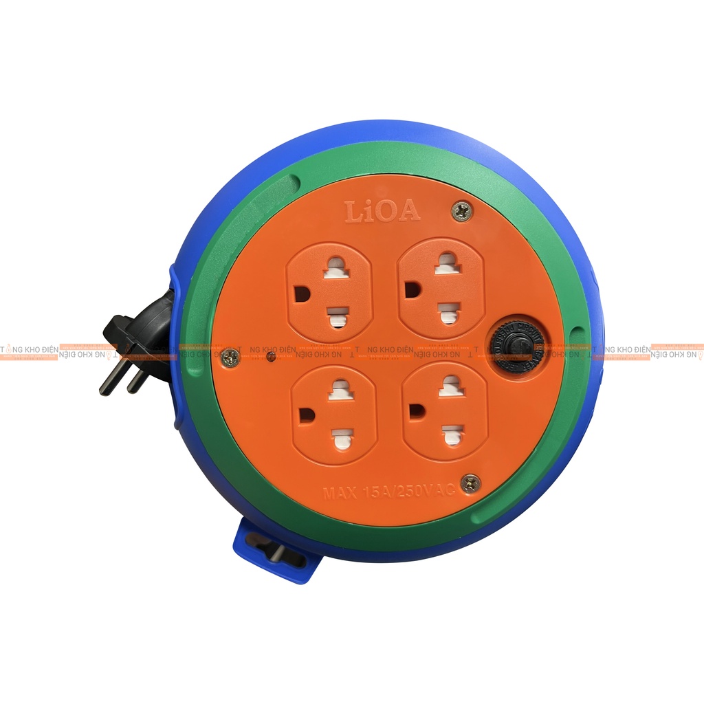 Ổ cắm kéo dài quay tay LiOA 3 ổ cắm đa năng, Kiểu đĩa bay hàng chính hãng LiOA 5m/10m