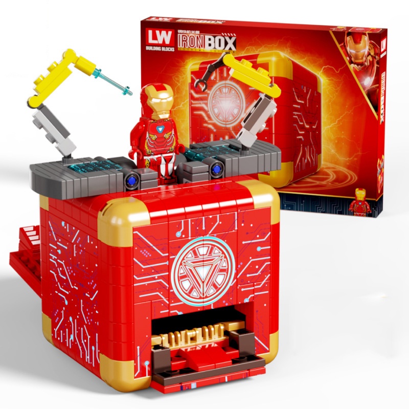 Đồ Chơi Lắp Ráp Kiểu LEGO Chiếc Hộp Bí Ẩn Thế Giới Mine Craft, Iron Man, Super Mario Mystery Box Với 500+ Mảnh Ghép