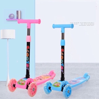 XE SCOOTER CHO BÉ 2-8 Tuổi 3 Bánh Có Đèn LED Gấp Gọn