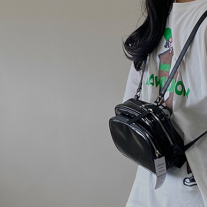 Ba Lô Đi Học Màu Đen Trơn Dễ Phối Đồ Thời Trang Cho Nữ