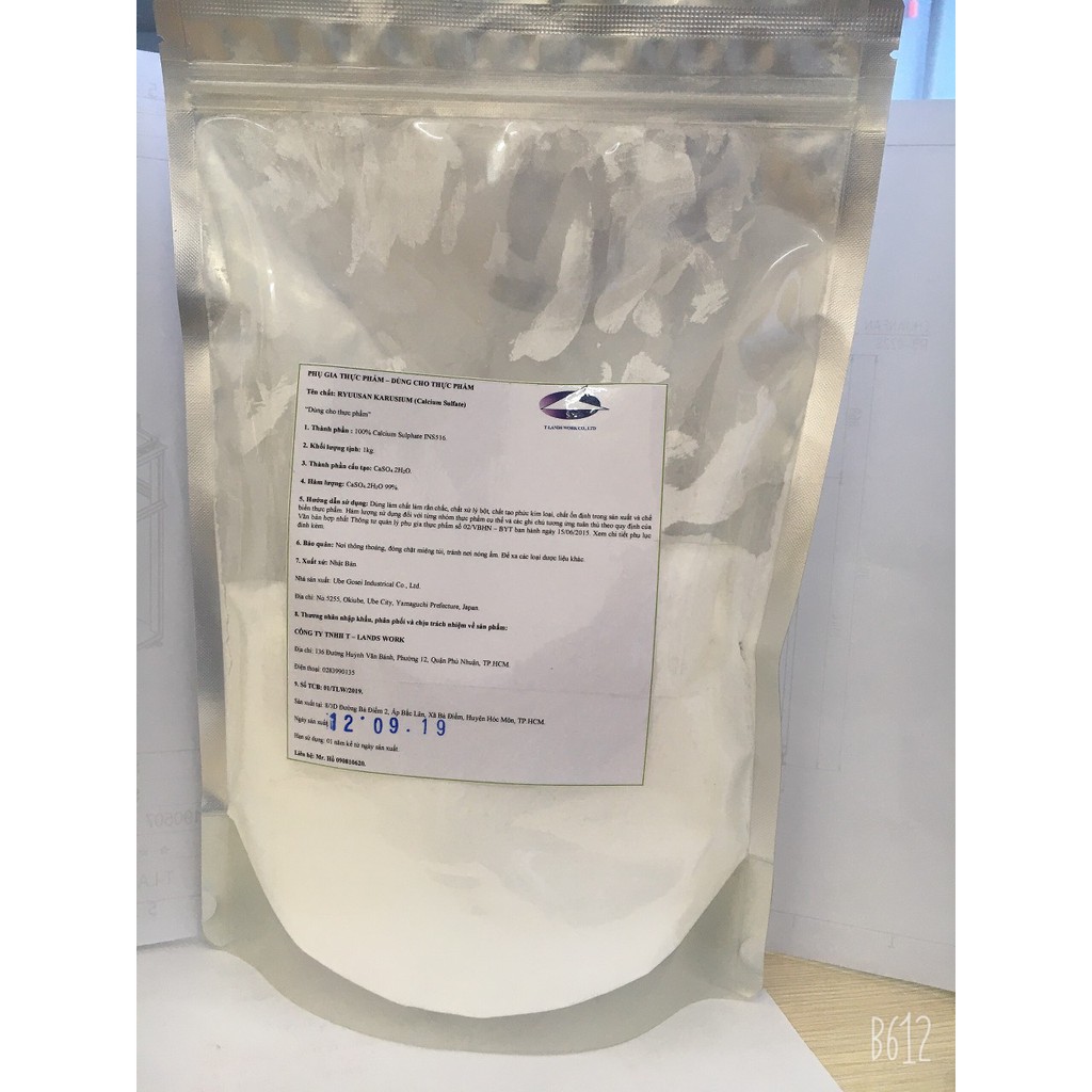 Thạch cao Nhật Bản 1kg tinh khiết 99,99% dùng cho thực phẩm